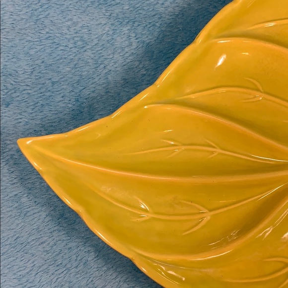 Retro Pottery LEAF Serving Tray CANDY DISH Vintage BOWL 1970s Mid-Century Modern - Picture 7 of 13